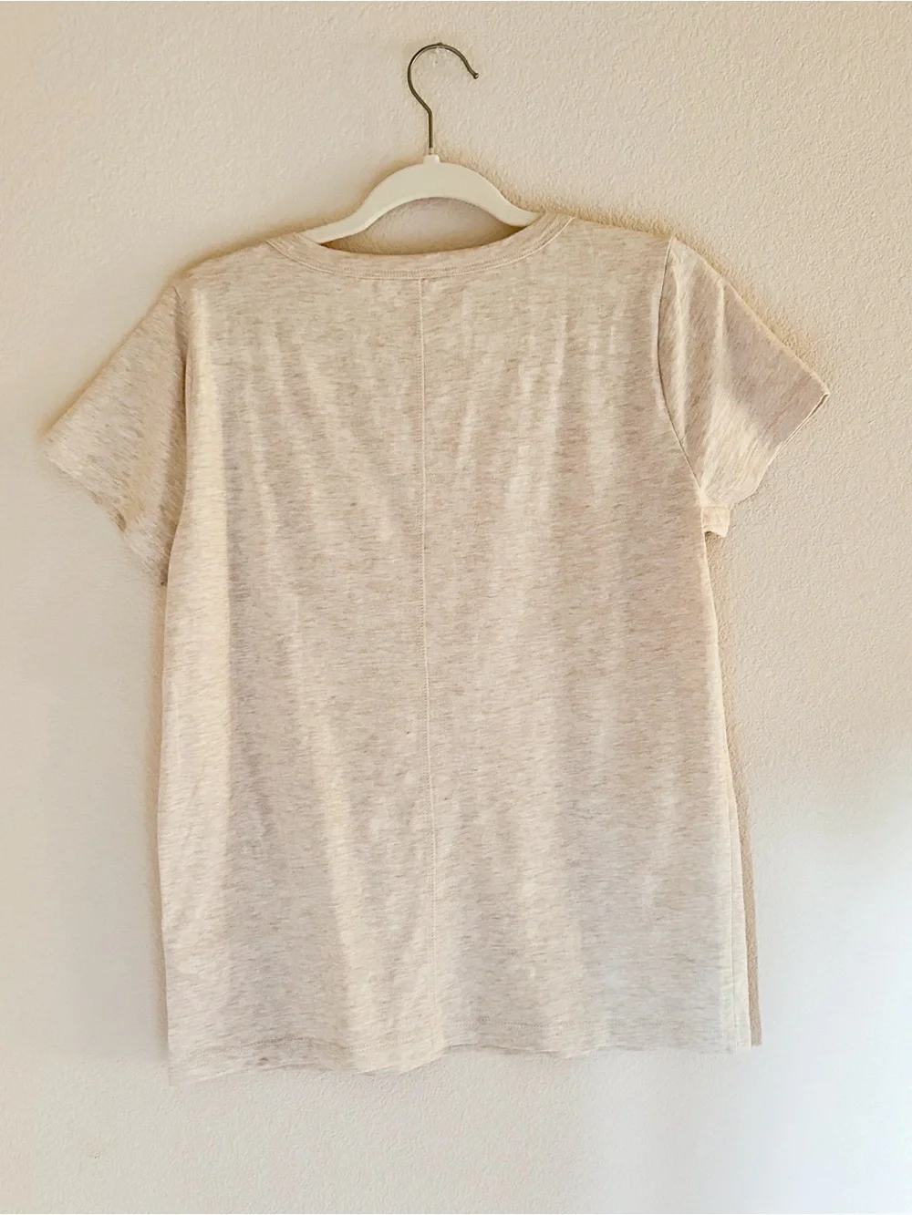J. Crew Girlfriend Crewneck Tee in Beige M